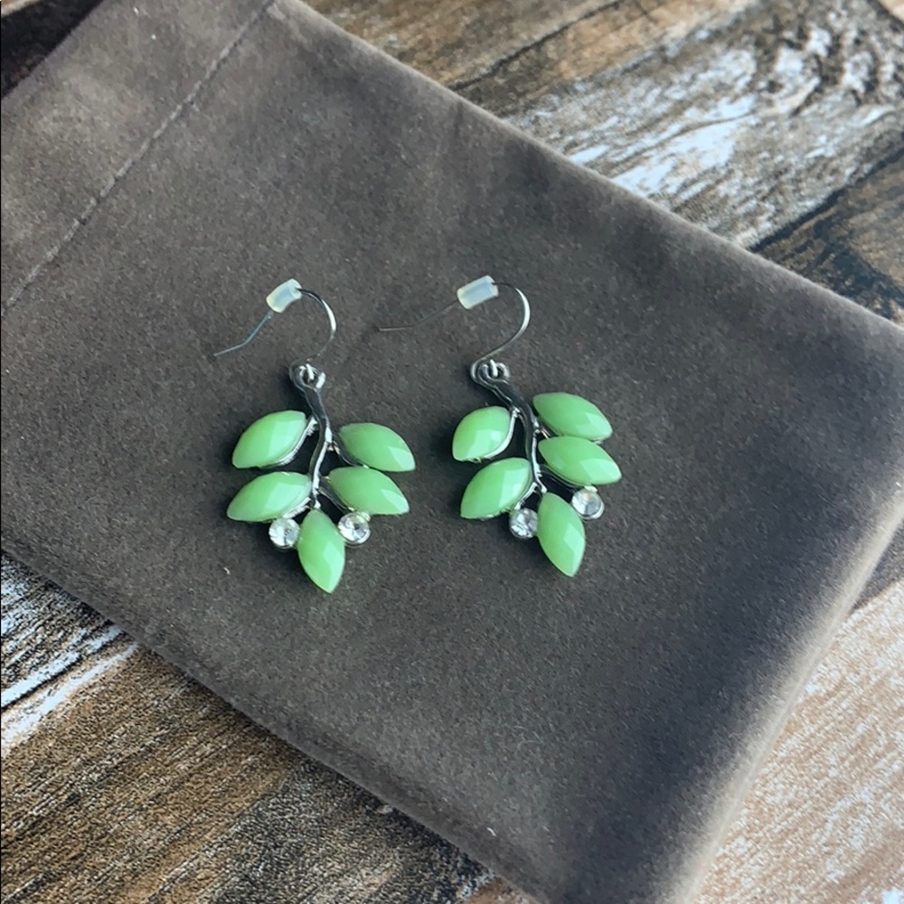 New Jade Leaf Earrings Sterling silver